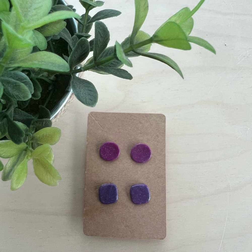 Polymer Clay Earring Studs - Galaxy